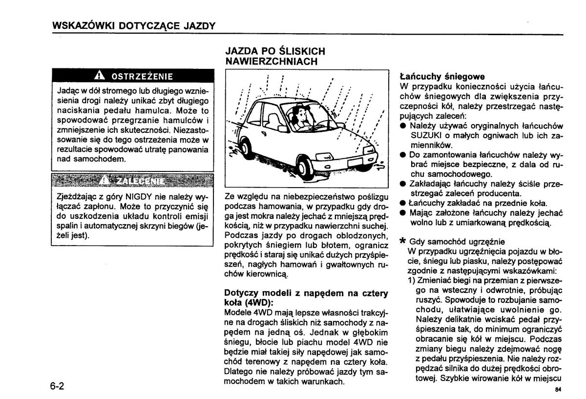 Suzuki Baleno I 1 instrukcja obslugi / page 86