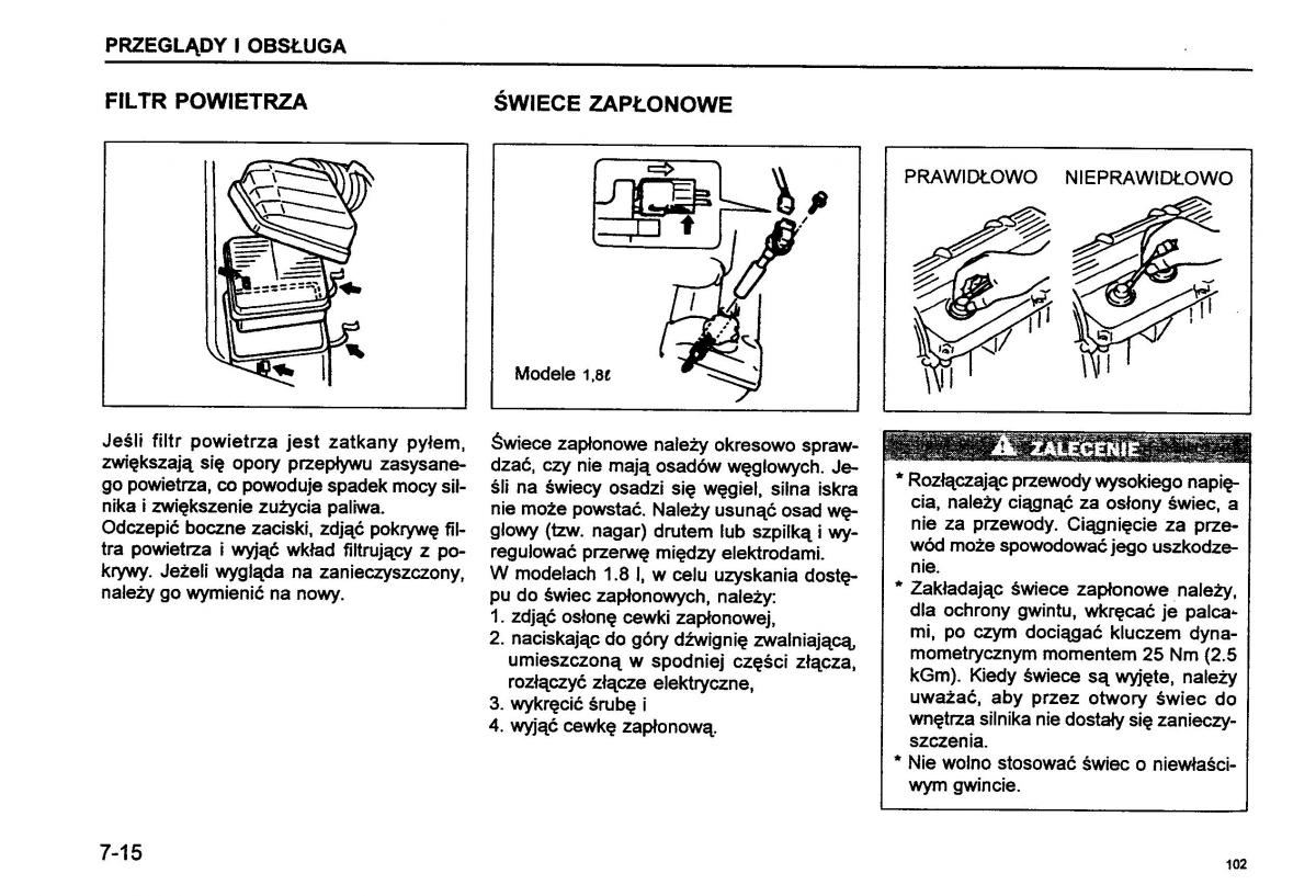 Suzuki Baleno I 1 instrukcja obslugi / page 104