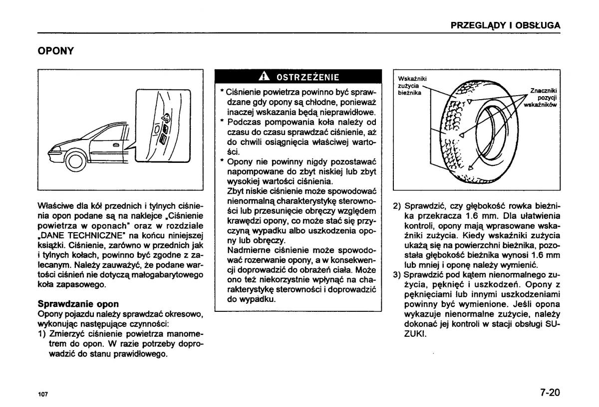 Suzuki Baleno I 1 instrukcja obslugi / page 109