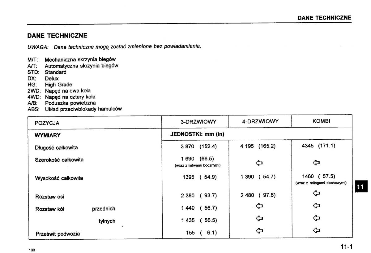 Suzuki Baleno I 1 instrukcja obslugi / page 135