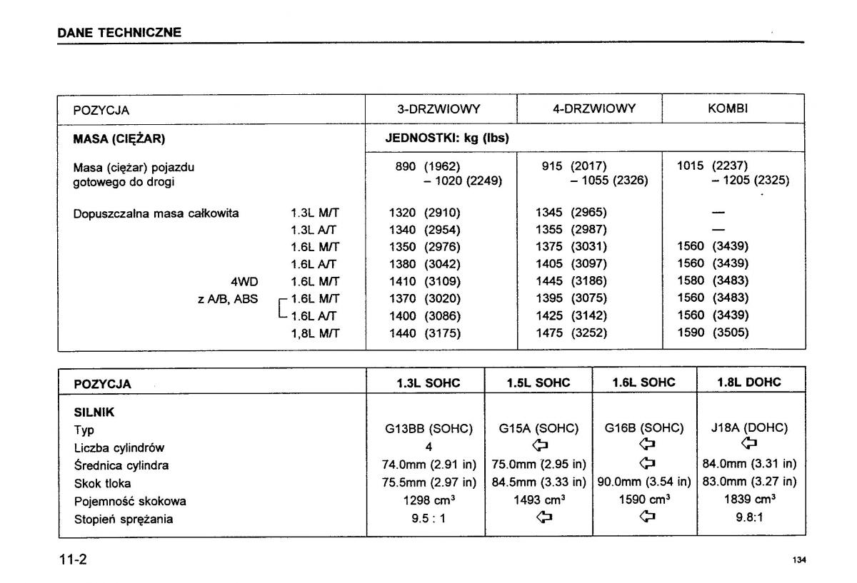 Suzuki Baleno I 1 instrukcja obslugi / page 136