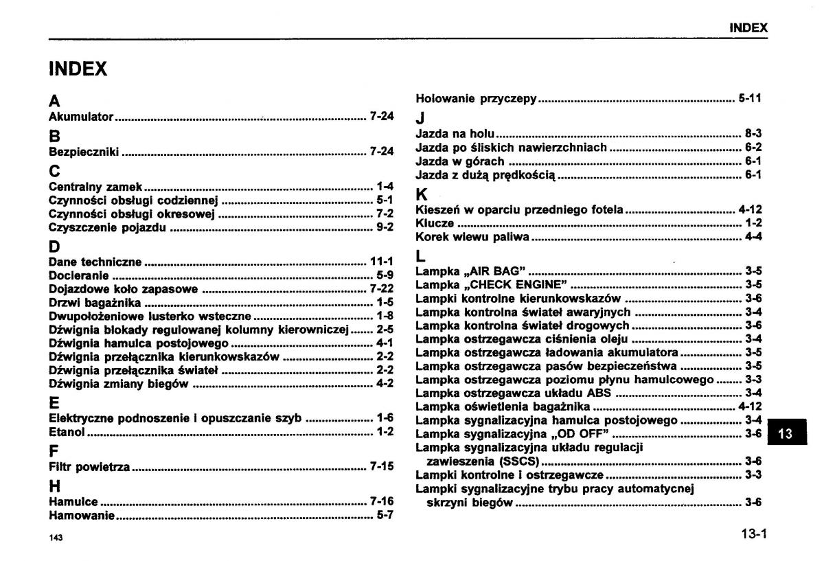 Suzuki Baleno I 1 instrukcja obslugi / page 145