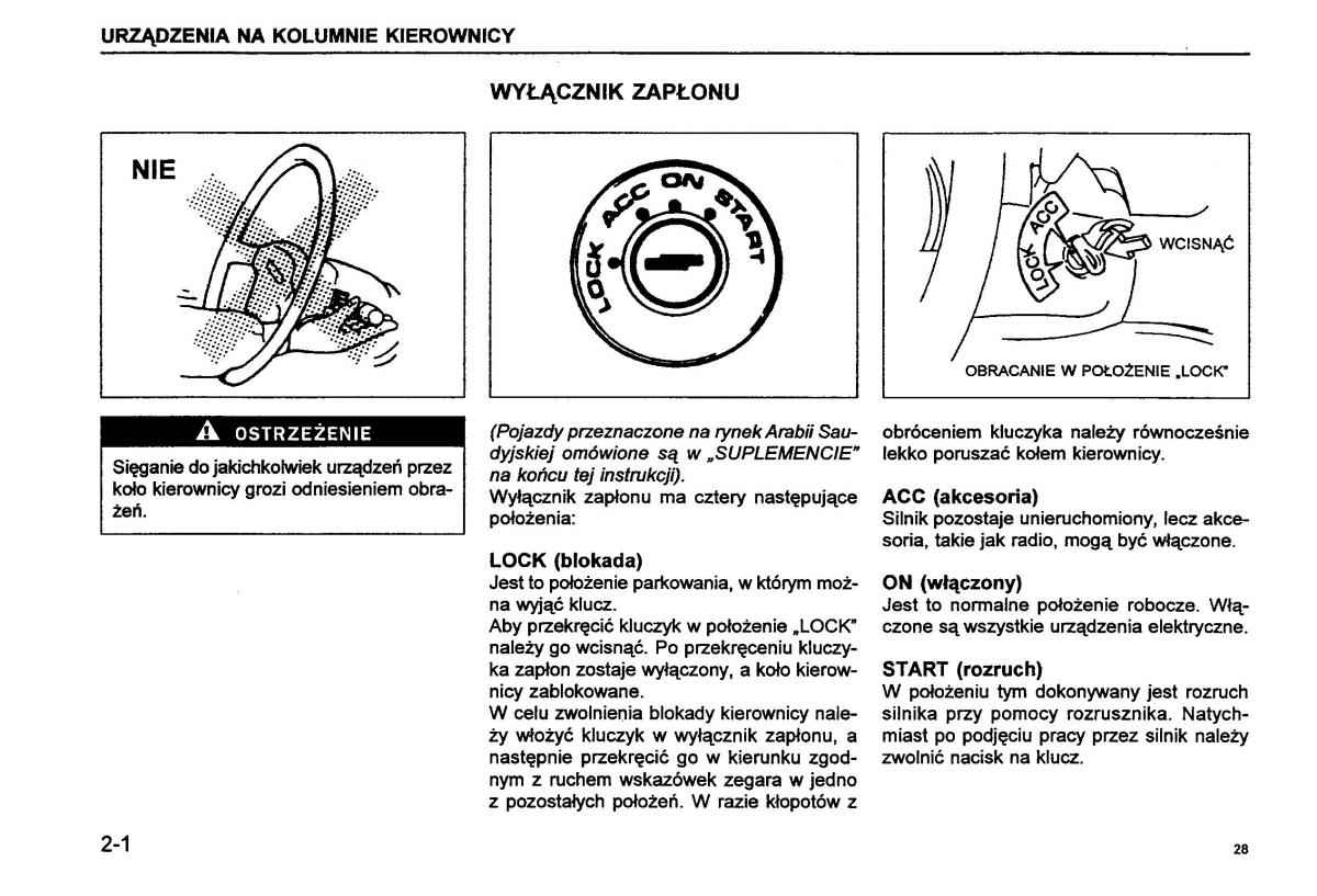 Suzuki Baleno I 1 instrukcja obslugi / page 30