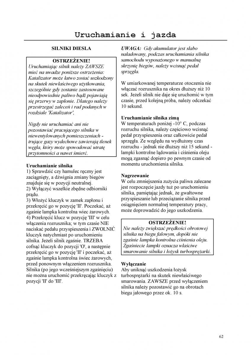 manual  Rover 200 III 3 instrukcja / page 62