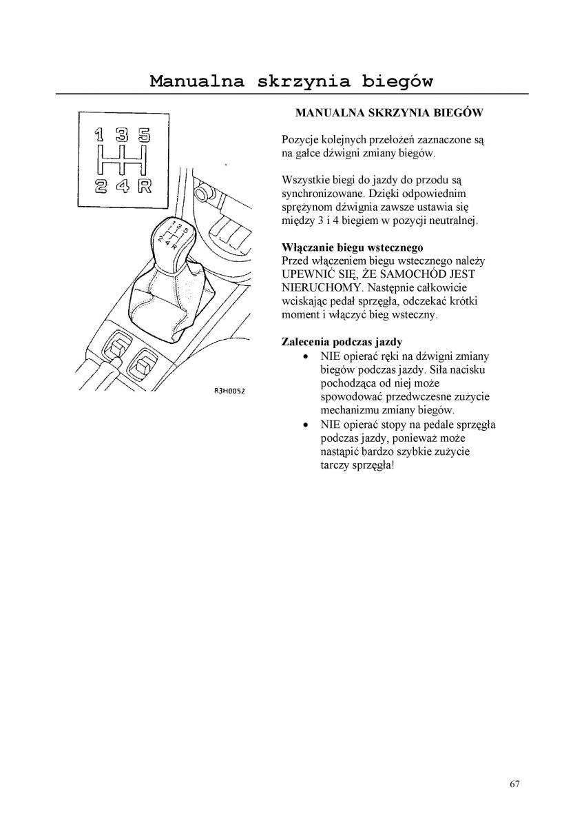 manual  Rover 200 III 3 instrukcja / page 67