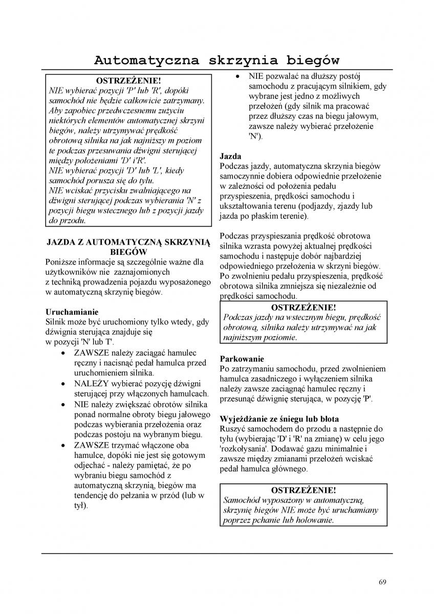 Rover 200 III 3 instrukcja obslugi / page 69