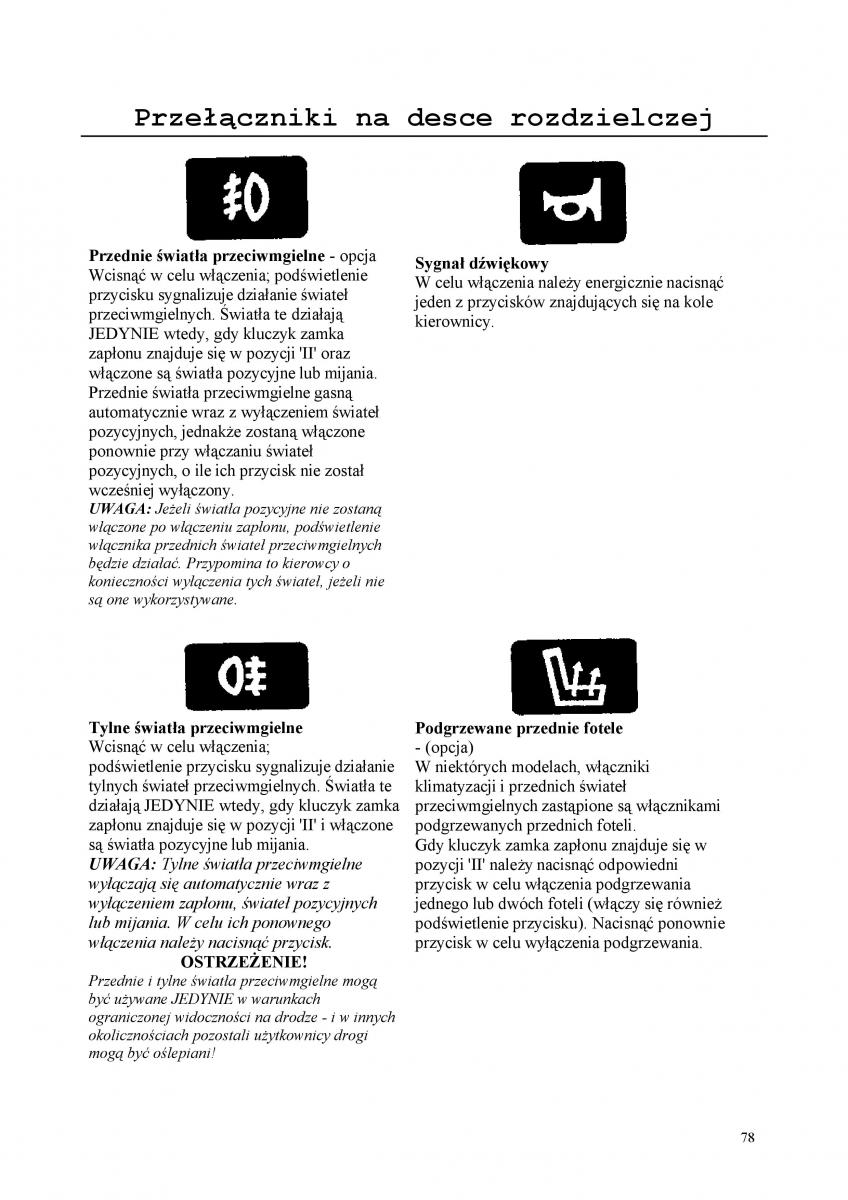 manual  Rover 200 III 3 instrukcja / page 78