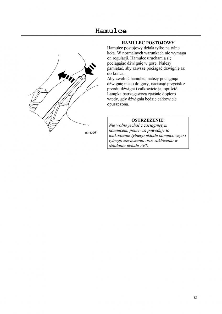 manual  Rover 200 III 3 instrukcja / page 81