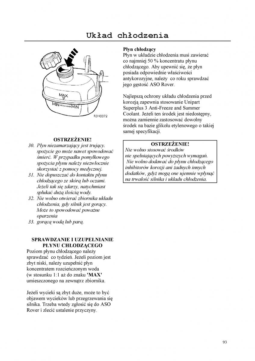 Rover 200 III 3 instrukcja obslugi / page 93
