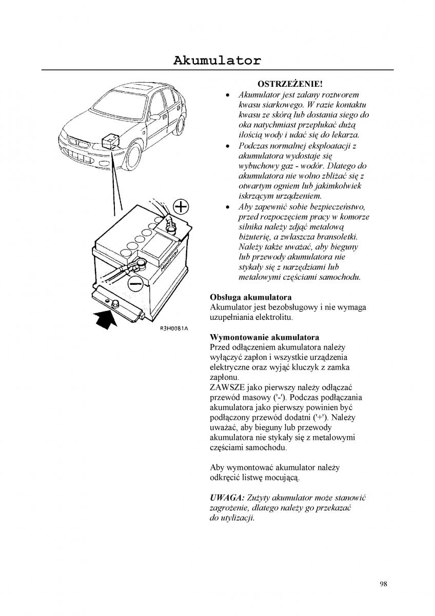 Rover 200 III 3 instrukcja obslugi / page 98