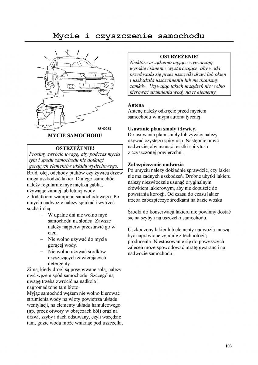 Rover 200 III 3 instrukcja obslugi / page 103