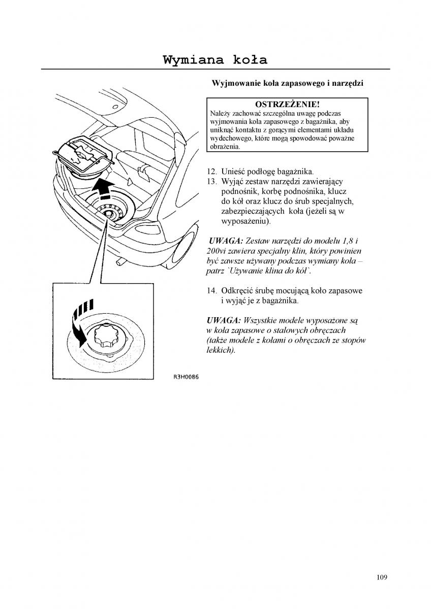 Rover 200 III 3 instrukcja obslugi / page 109