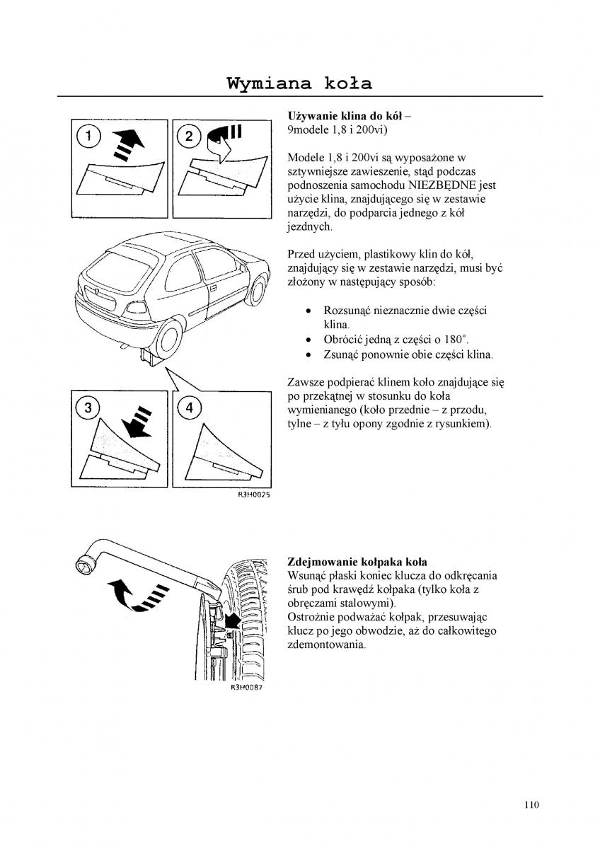 Rover 200 III 3 instrukcja obslugi / page 110