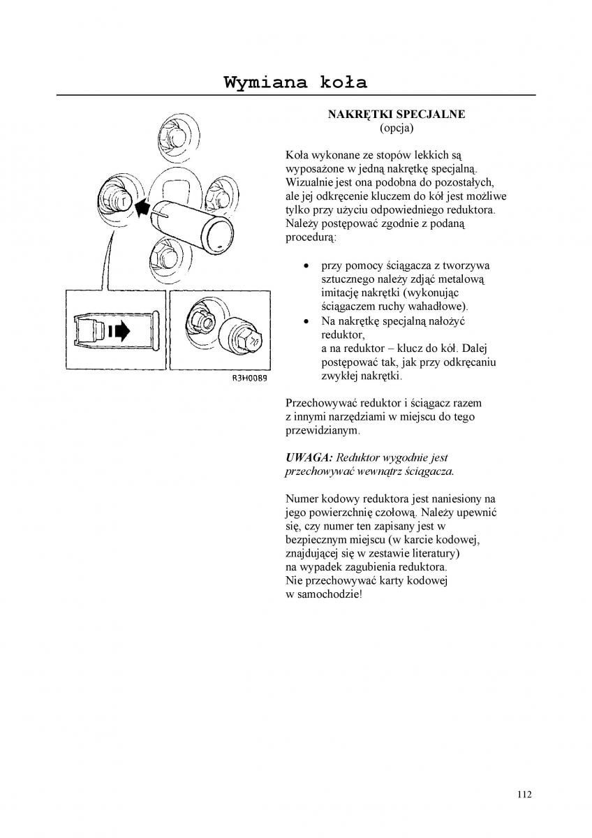 Rover 200 III 3 instrukcja obslugi / page 112