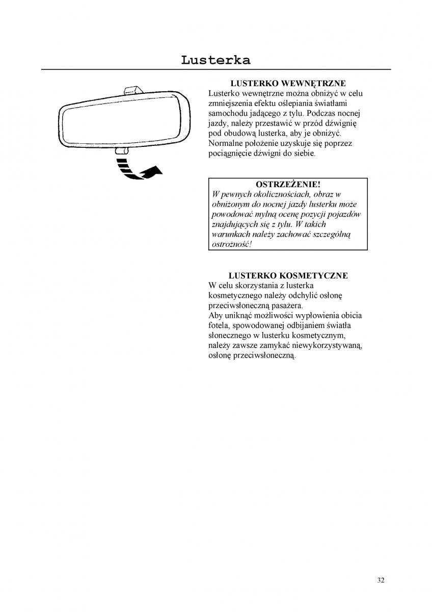 Rover 200 III 3 instrukcja obslugi / page 32