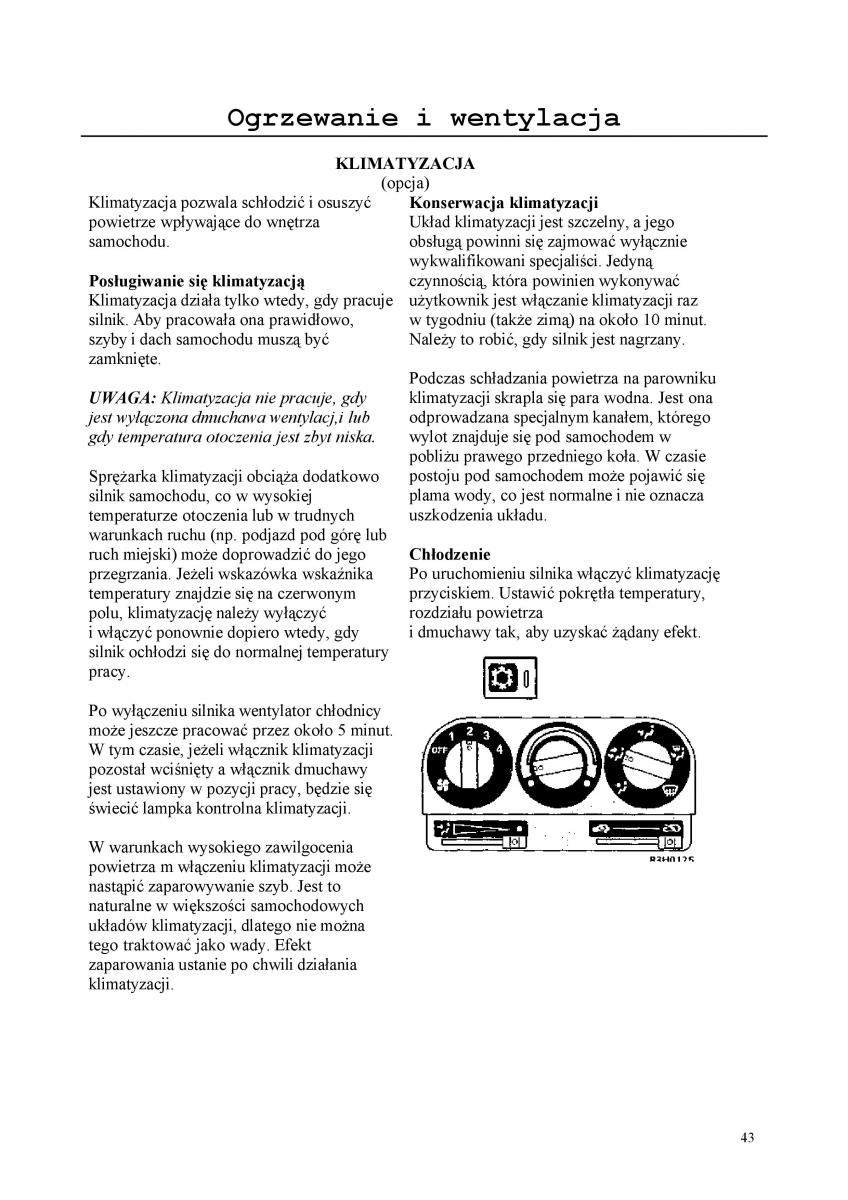 Rover 200 III 3 instrukcja obslugi / page 43