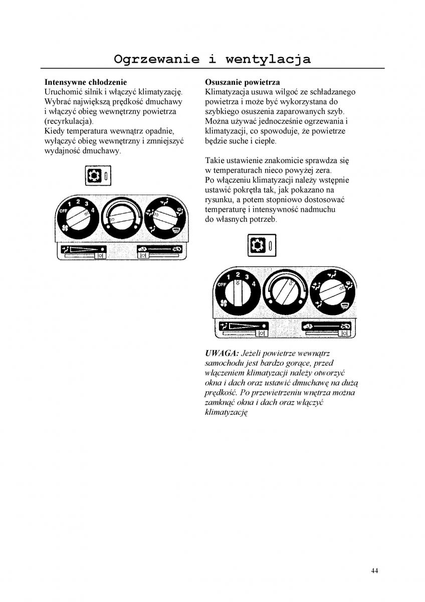 manual  Rover 200 III 3 instrukcja / page 44