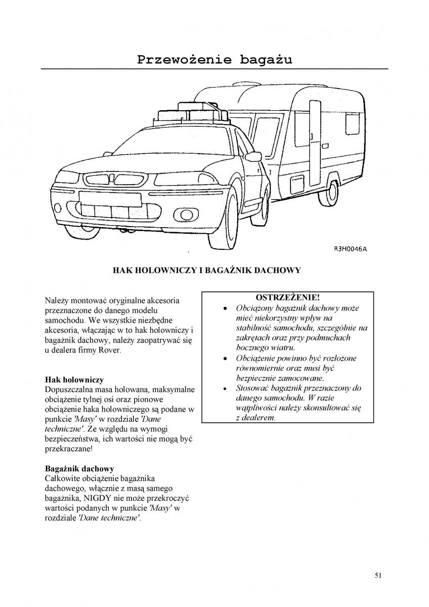 manual  Rover 200 III 3 instrukcja / page 51