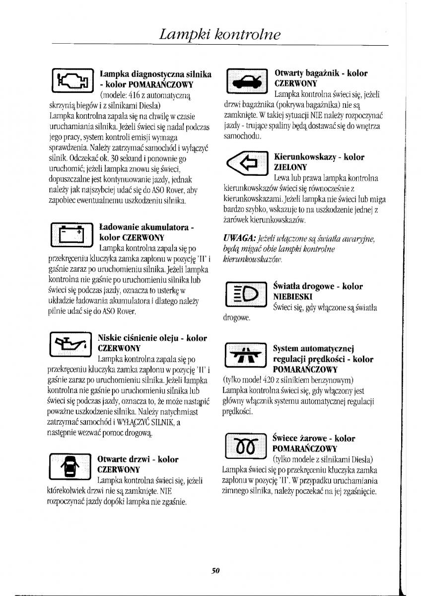 Rover 400 II 2 instrukcja obslugi / page 55