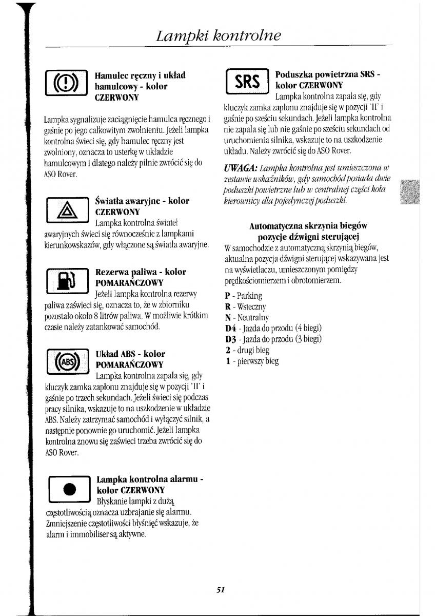 Rover 400 II 2 instrukcja obslugi / page 56