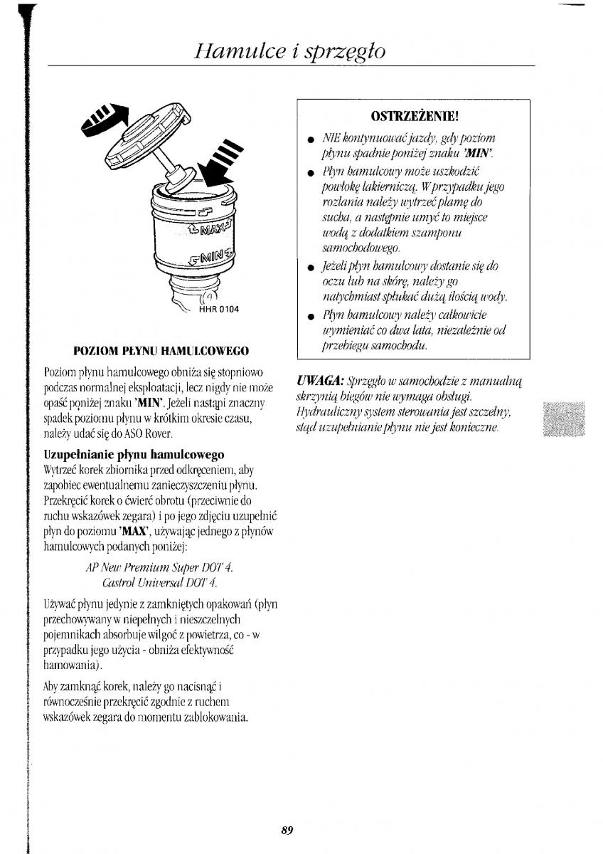 Rover 400 II 2 instrukcja obslugi / page 98