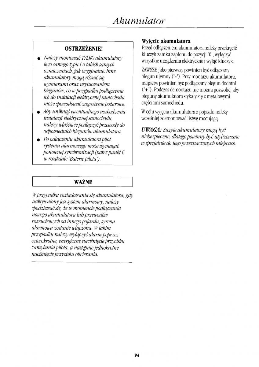 Rover 400 II 2 instrukcja obslugi / page 103