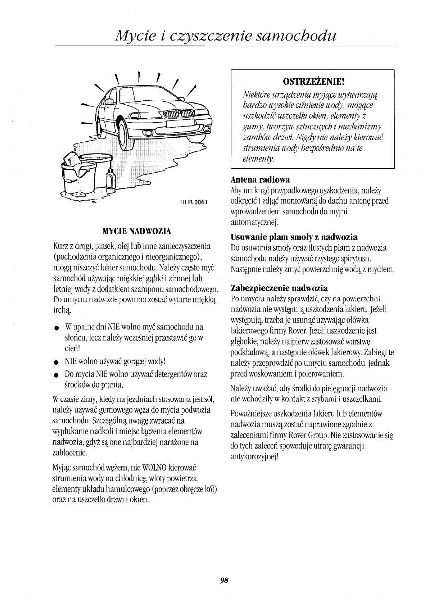 Rover 400 II 2 instrukcja obslugi / page 108