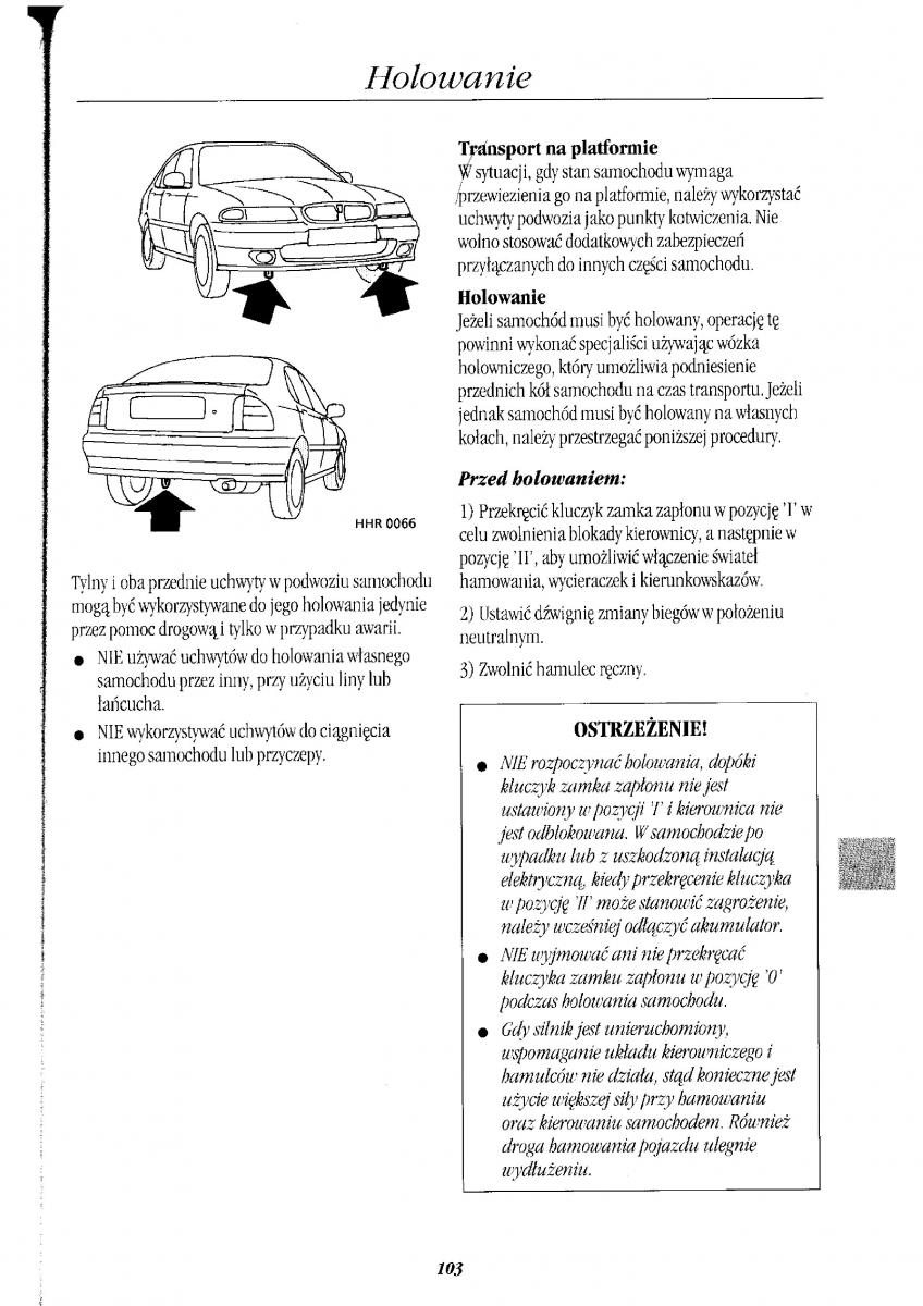 Rover 400 II 2 instrukcja obslugi / page 113