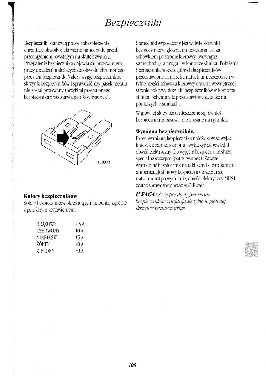 Rover 400 II 2 instrukcja obslugi / page 120