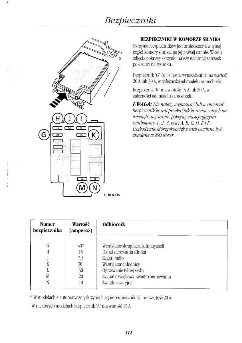 Rover 400 II 2 instrukcja obslugi / page 123