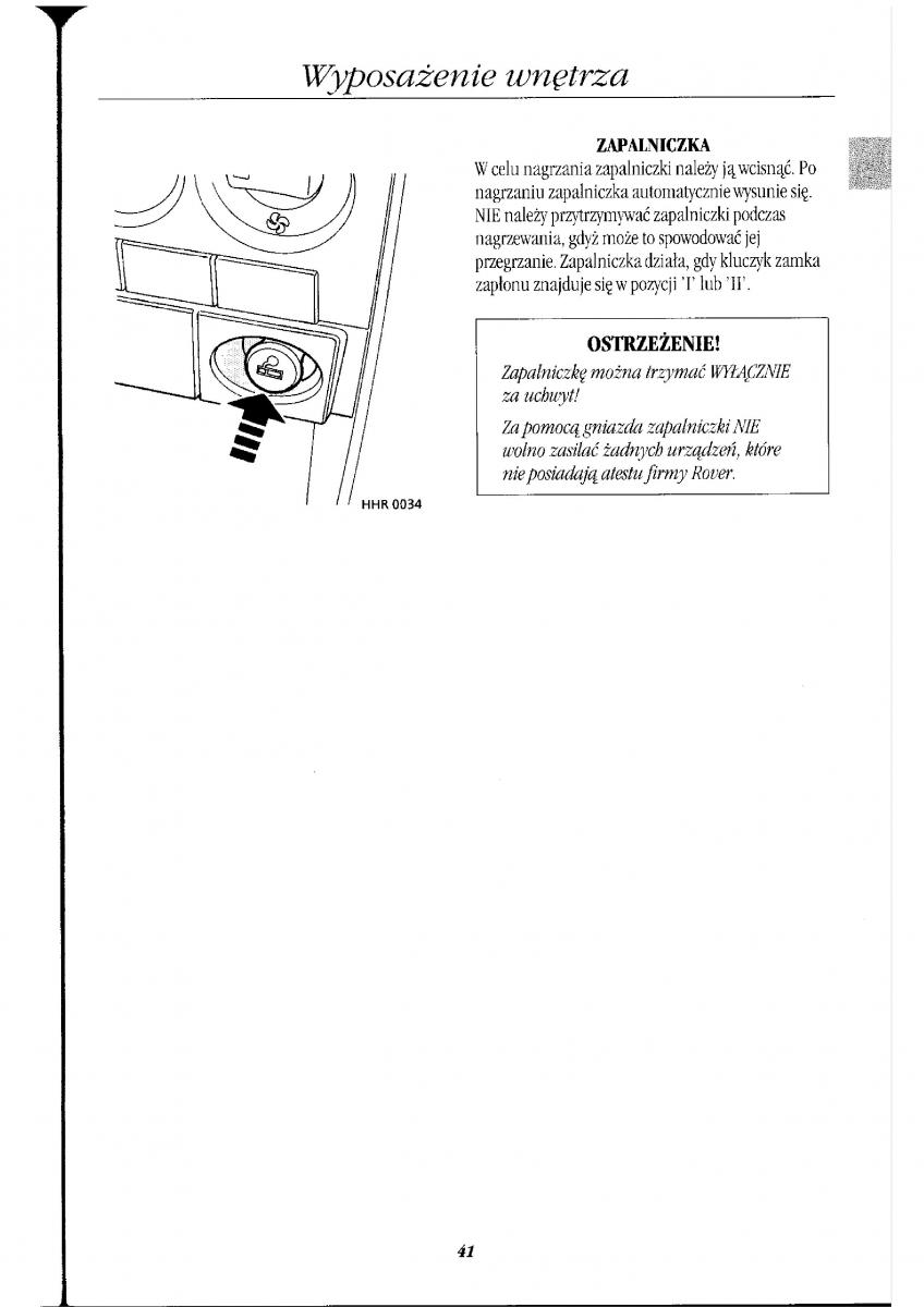 Rover 400 II 2 instrukcja obslugi / page 47