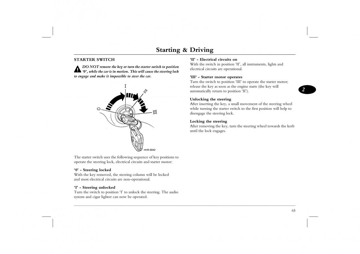 manual  Rover 45 owners manual / page 65