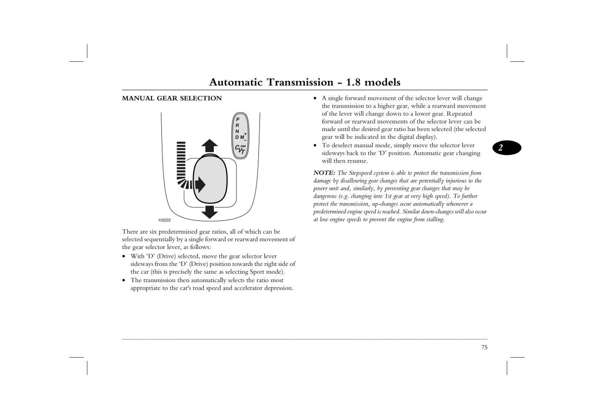 manual  Rover 45 owners manual / page 75