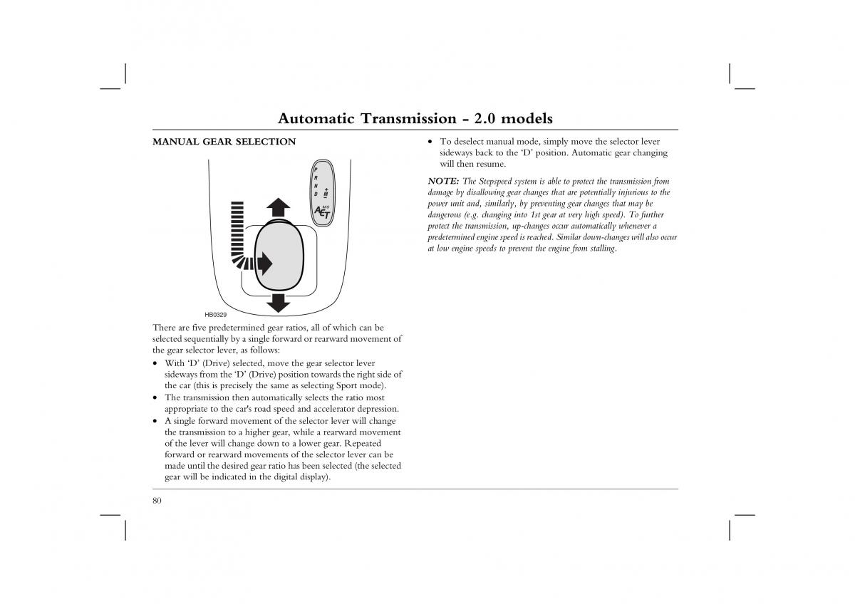 manual  Rover 45 owners manual / page 80