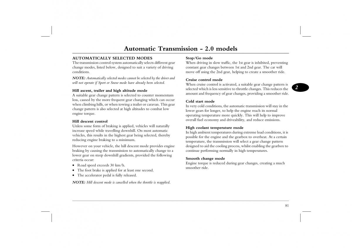 manual  Rover 45 owners manual / page 81