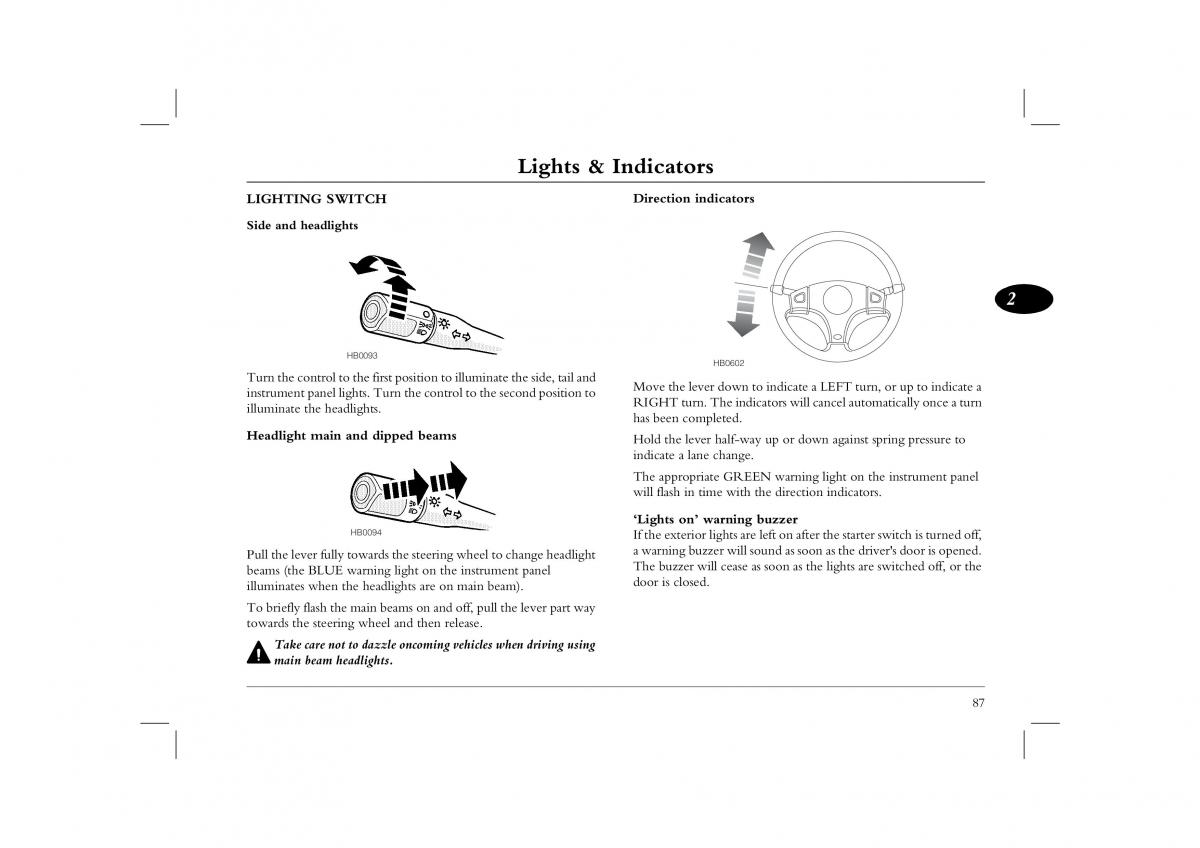 manual  Rover 45 owners manual / page 87