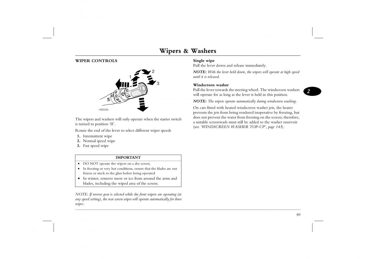 manual  Rover 45 owners manual / page 89