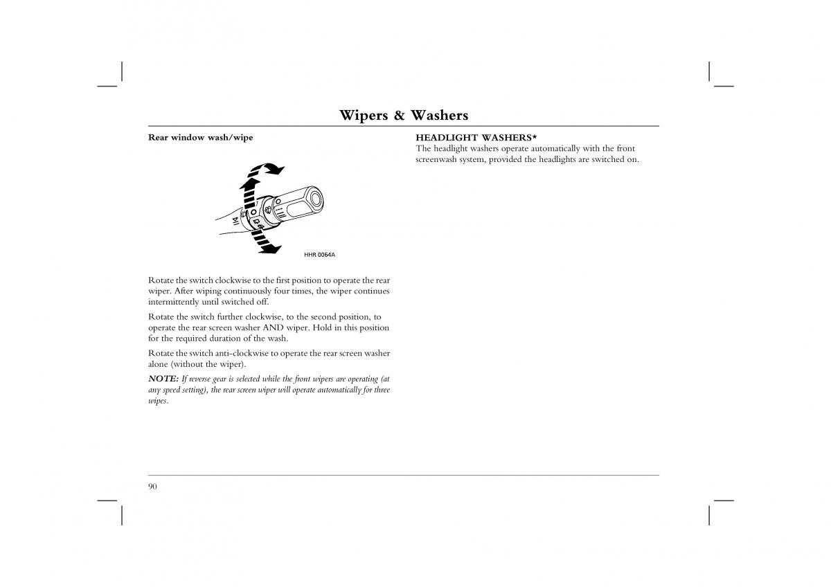 manual  Rover 45 owners manual / page 90