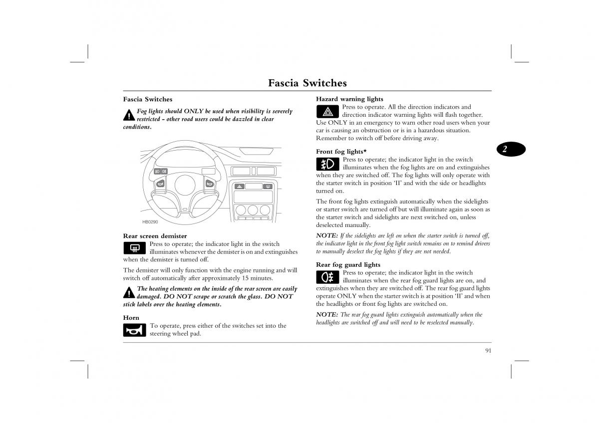 manual  Rover 45 owners manual / page 91