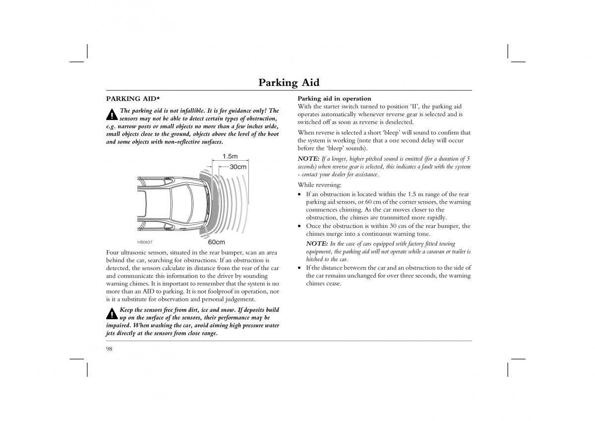 manual  Rover 45 owners manual / page 98