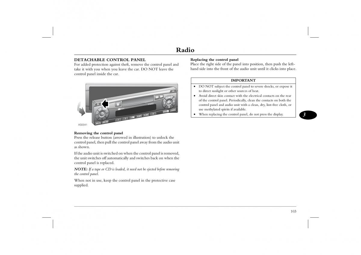 manual  Rover 45 owners manual / page 103