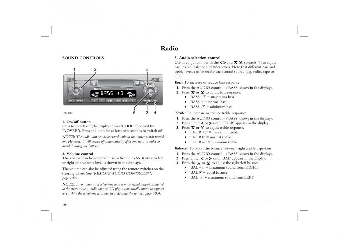 manual  Rover 45 owners manual / page 104