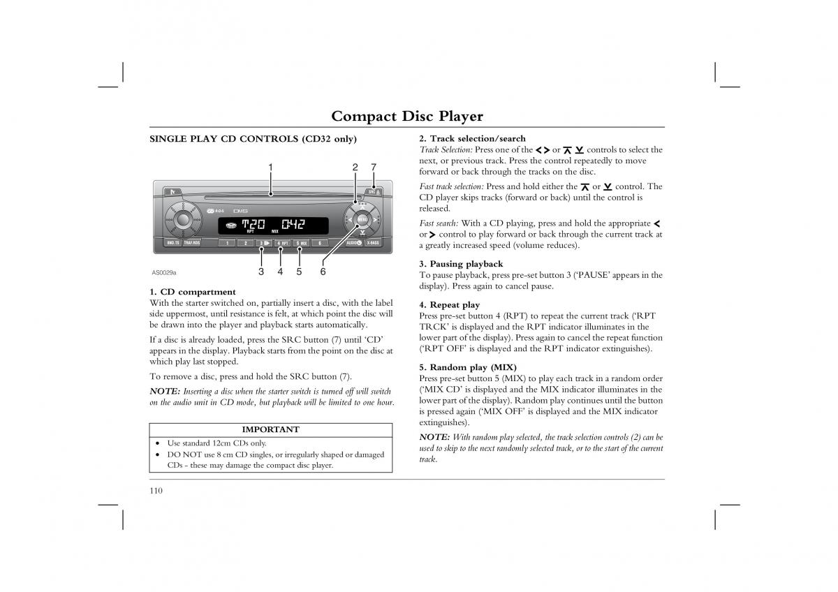 manual  Rover 45 owners manual / page 110