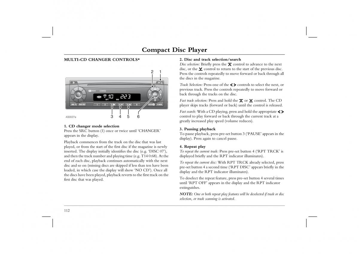 manual  Rover 45 owners manual / page 112