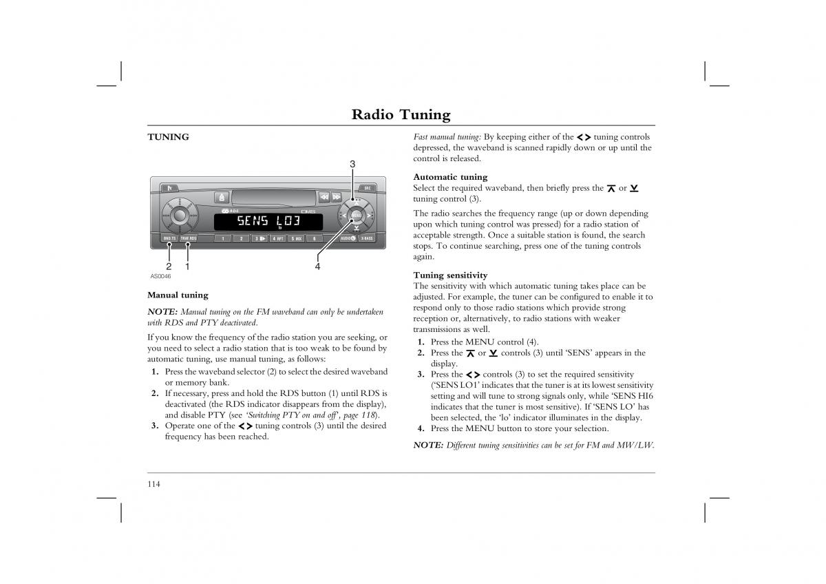 manual  Rover 45 owners manual / page 114