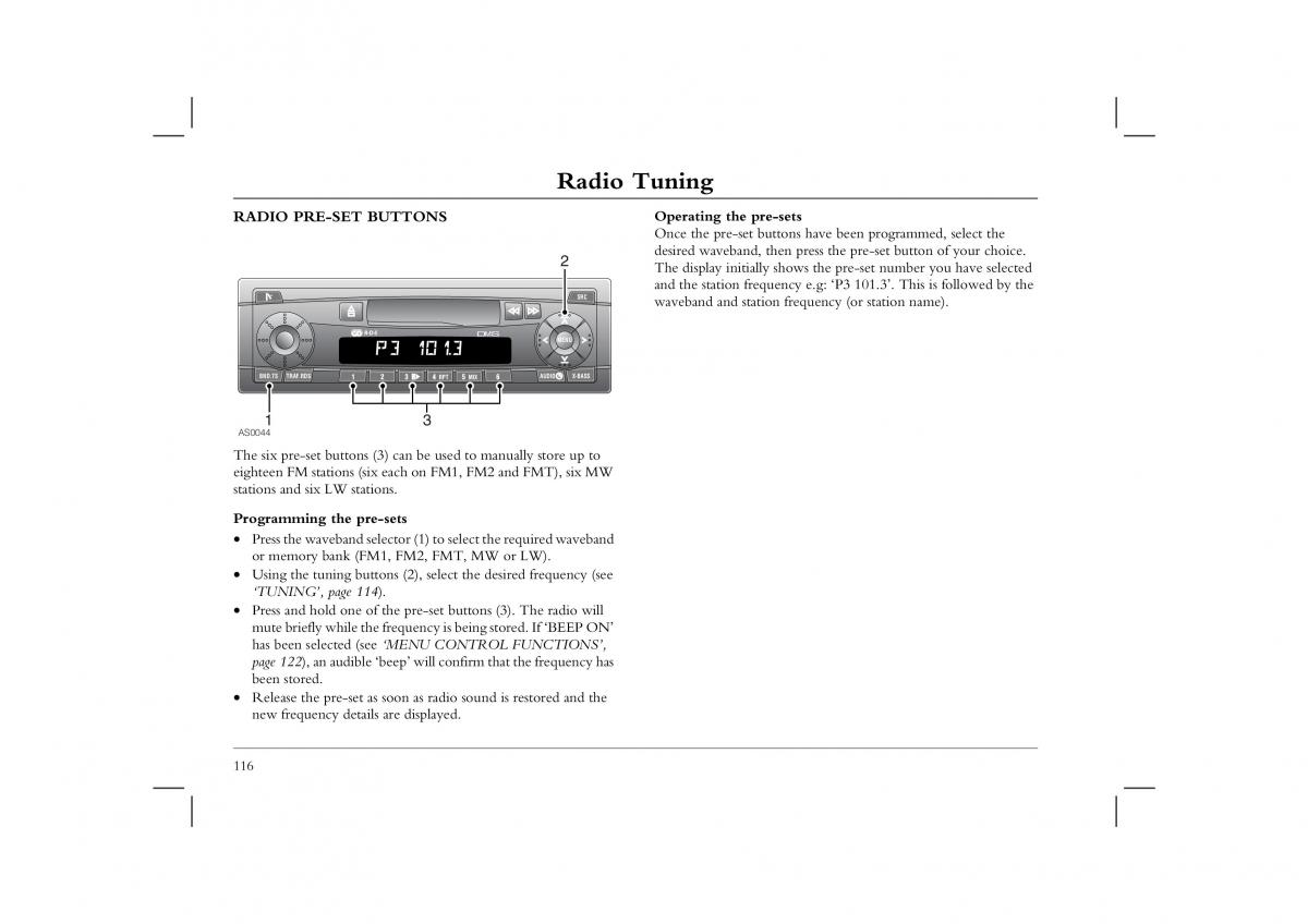 manual  Rover 45 owners manual / page 116