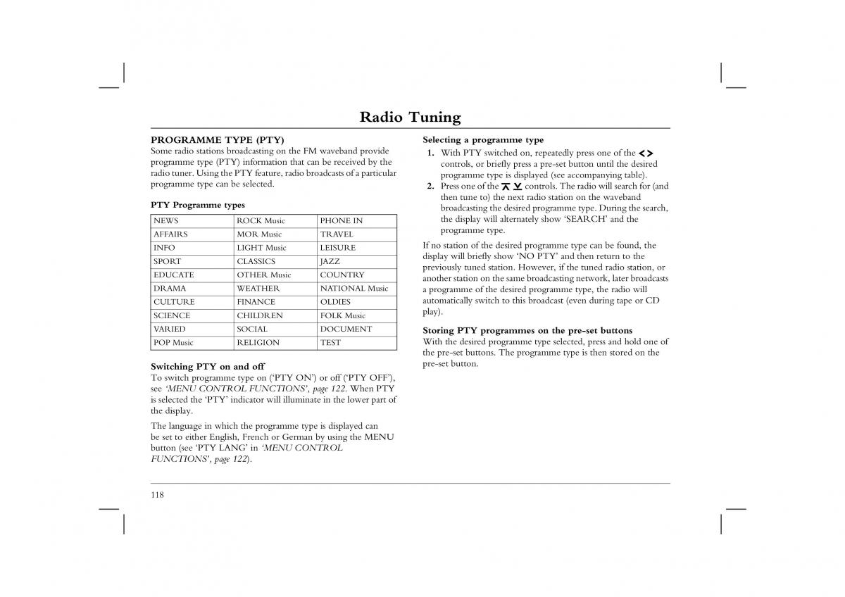 manual  Rover 45 owners manual / page 118