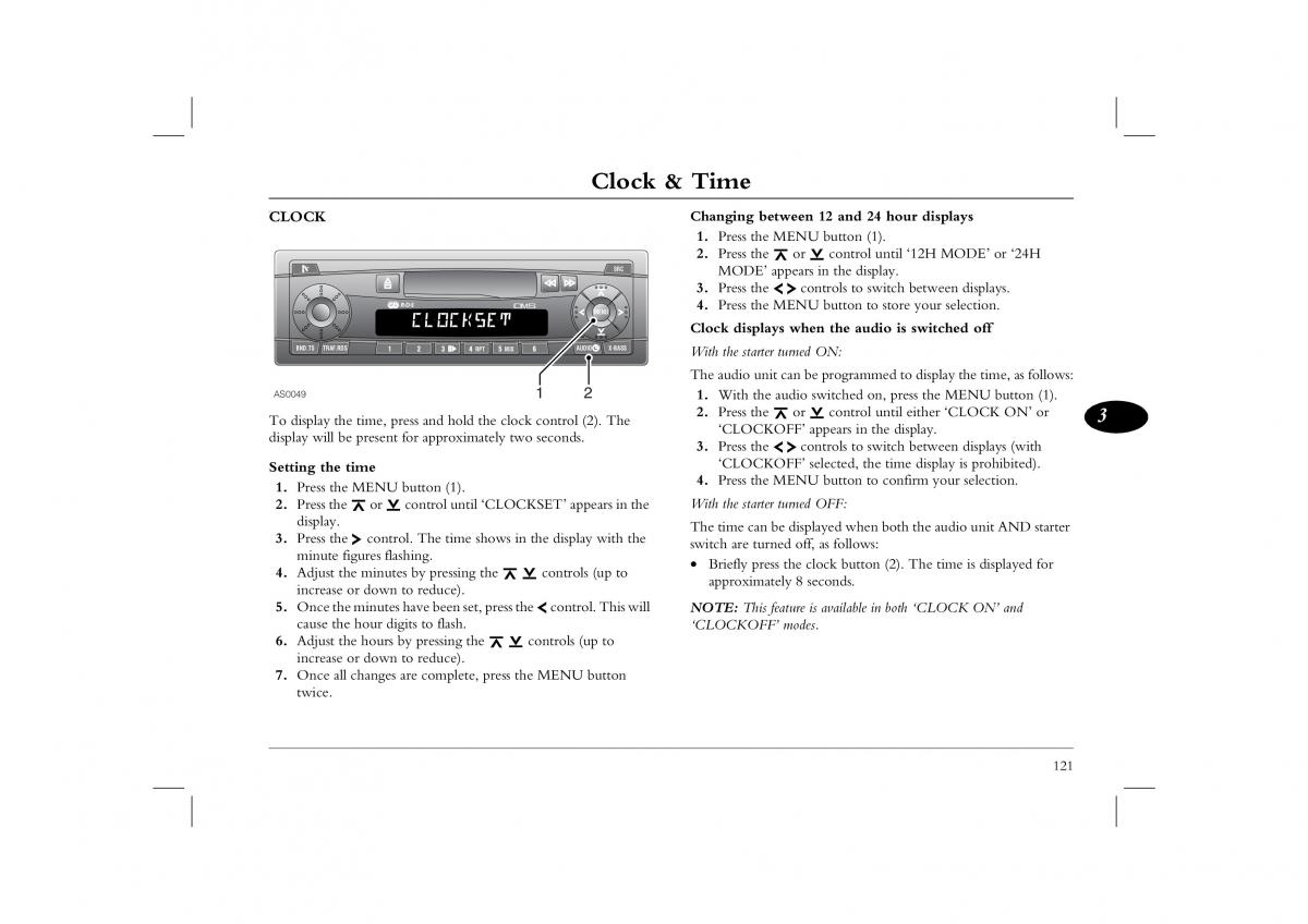 manual  Rover 45 owners manual / page 121