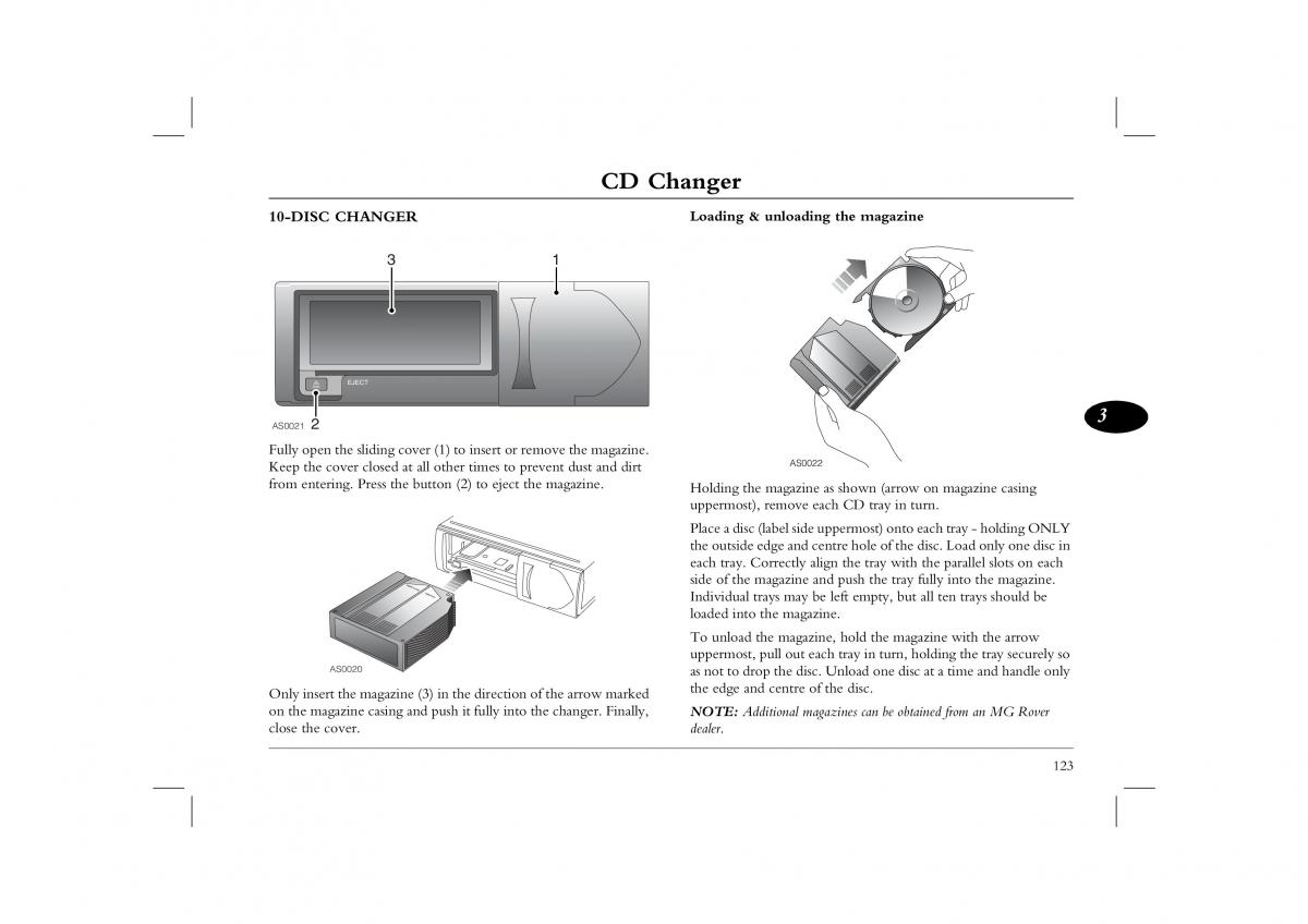 Rover 45 owners manual / page 123