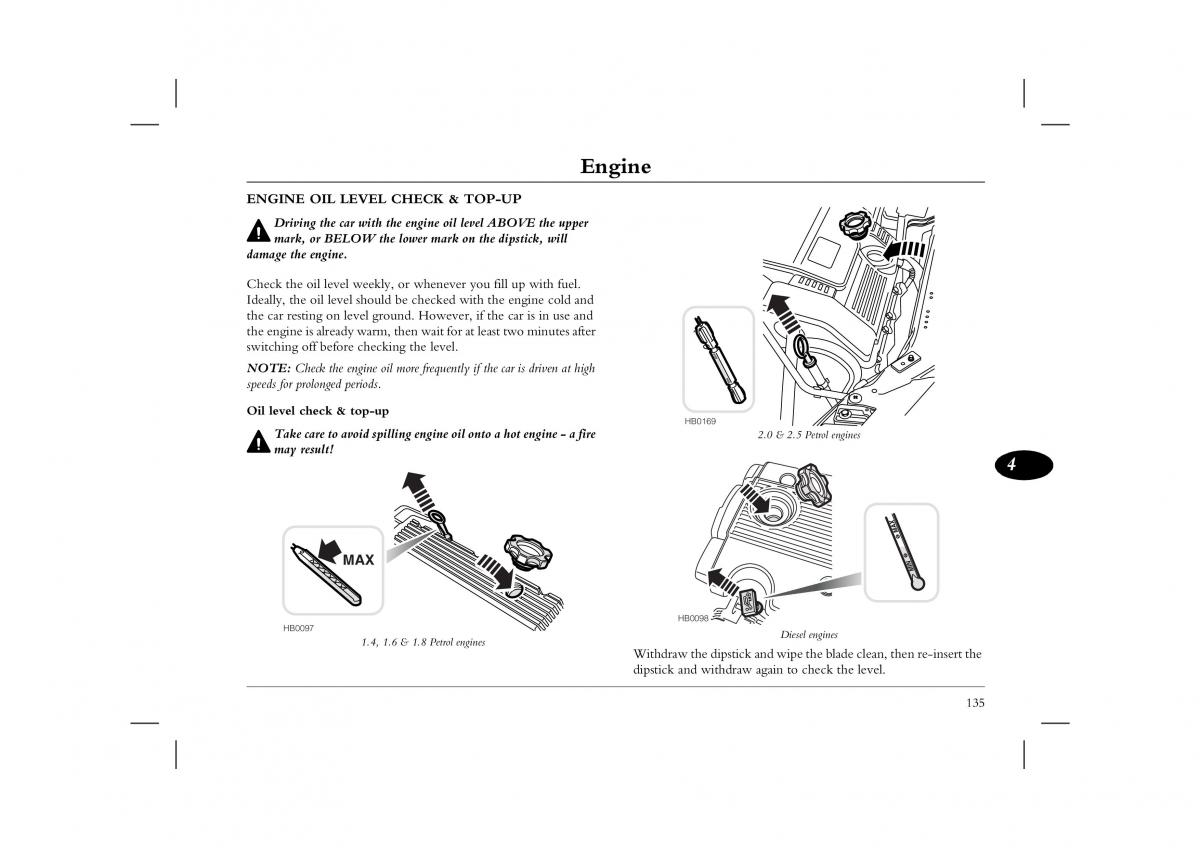 manual  Rover 45 owners manual / page 135